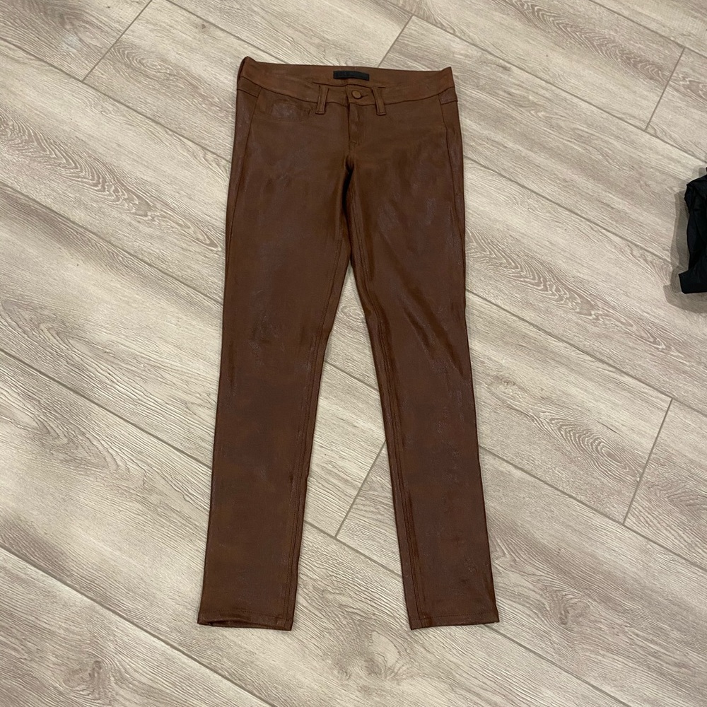 Sold Design Lab Chocolate Brown "Faux Leather" Pants Sz 27